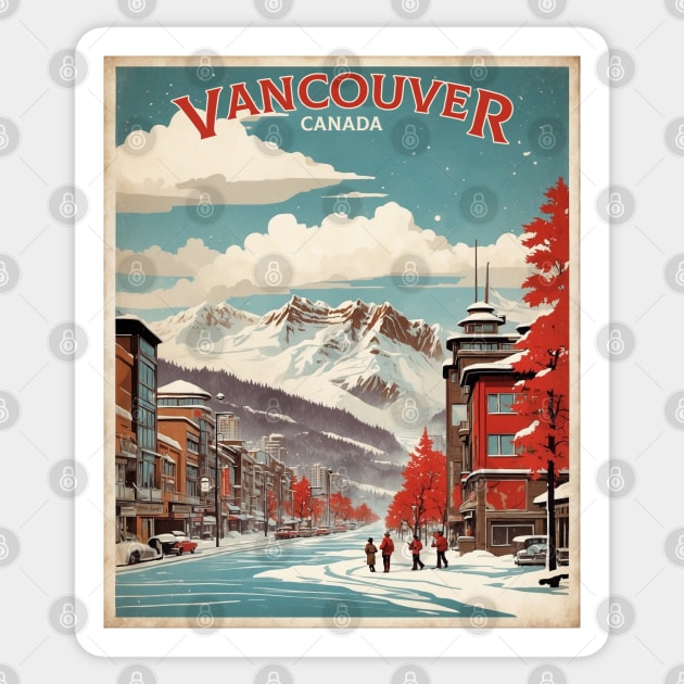 Vancouver Canada Vintage Poster Tourism Sticker by TravelersGems